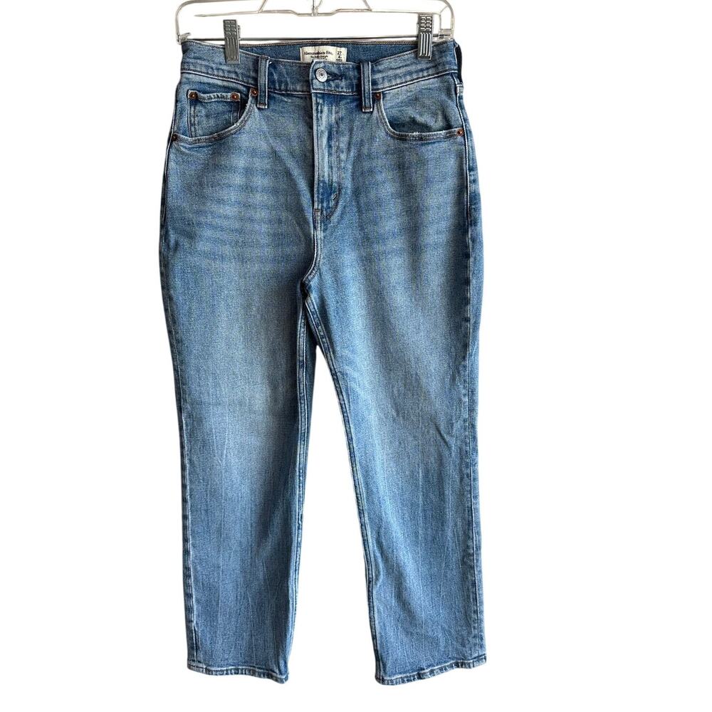 Abercrombie & Fitch Curve Love Ankle Straight Ultra High Rise Jean 27 Short 4